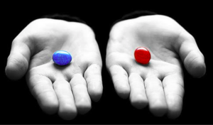 blue red