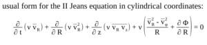 Jeans equation in cylindrical coordinates